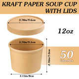 Huaiid 12 oz 50 Pack Paper Soup Containers with Lids, Disposable Paper Soup Bowls, To Go Bowls with Lids, Disposable Dessert Bowls for Hot or Cold
