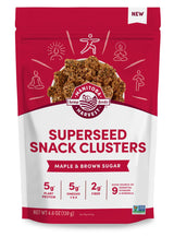 Manitoba Harvest Superseed Snack Clusters, Maple & Brown Sugar - 4.6oz - 5g Plant Protein, 2g Fiber, 5g Omega 3 & 6 per 30g serving - Easy 6-in-1