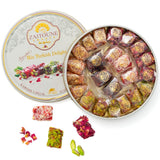 Zaitoune Turkish Delight Mix - 9 oz | Luxury Coatings of Pomegranate, Pistachio, Coconut, Kataifi & Rose | Authentic Lokum Sweet Assortment in a
