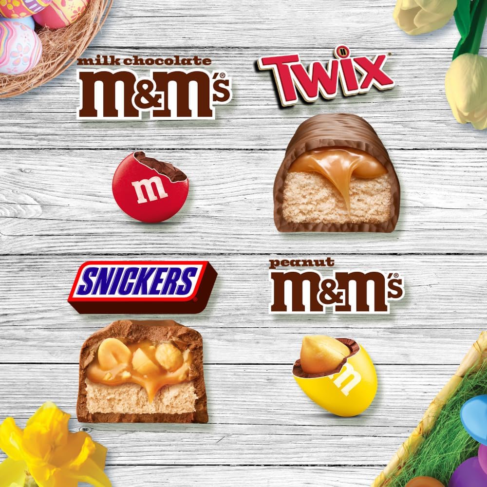 M & M Snickers & More Easter Candy Easter Basket Stuffers, Bulk Bag, 140 ct.