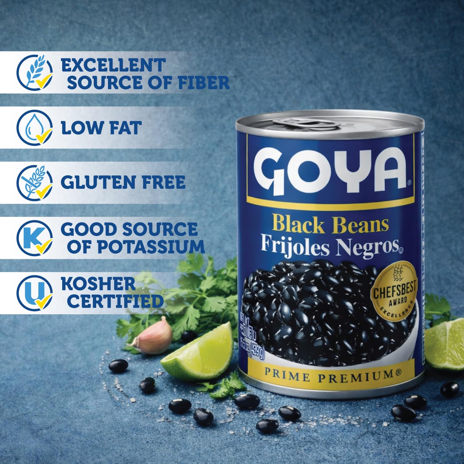 Goya Foods Black Beans, 15.5 Ounce (Pack of 8)