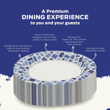 PAMI Heavy-Duty Disposable Small Round Paper Dishes | Microwave-Safe, Oil, Water & Cut Resistant (7 Inch Plate 50 Blue)