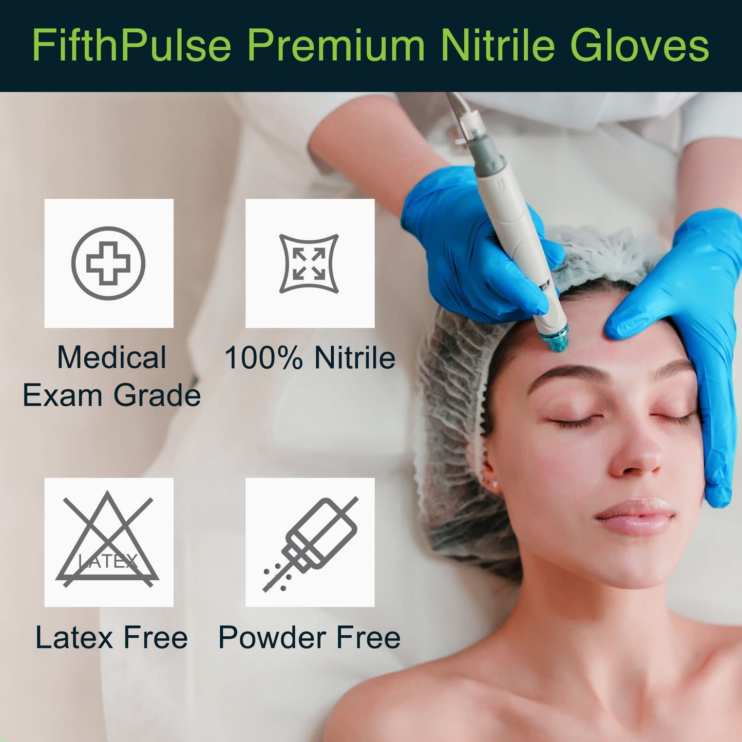 Blue Gloves Disposable Latex Free Large, 50 Count - Medical and Dental Grade Surgical Gloves - Powder Free Nitrile Gloves Large - 3 Mil Thickness