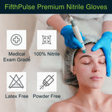 Blue Gloves Disposable Latex Free Small, 50 Count - Medical and Dental Grade Surgical Gloves - Powder Free Nitrile Gloves Small - 3 Mil Thickness