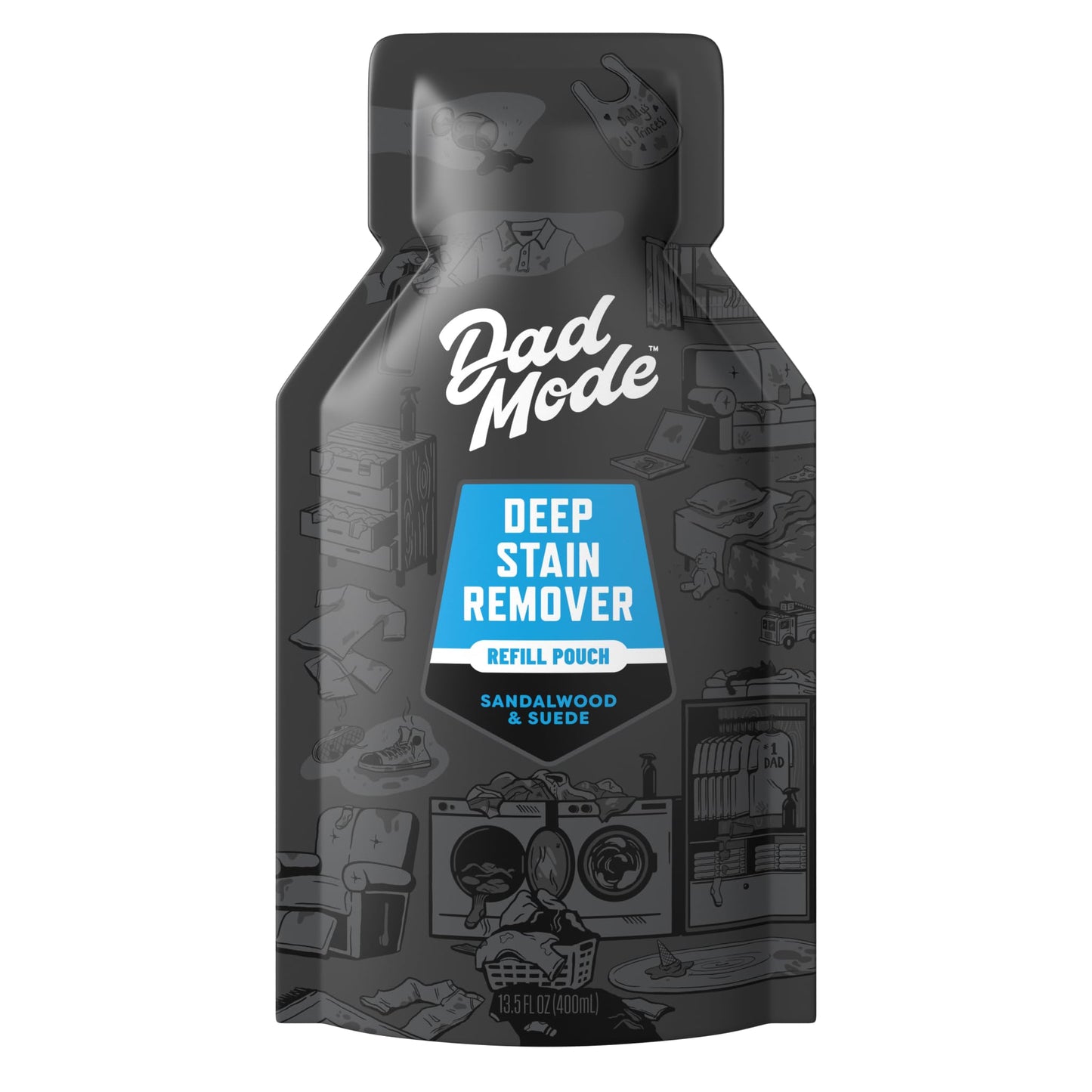 DadMode Deep Stain Remover Refill Pack, Laundry Stain Remover Spray, for Impossible Clothing Stains & Odors, 13.5 oz