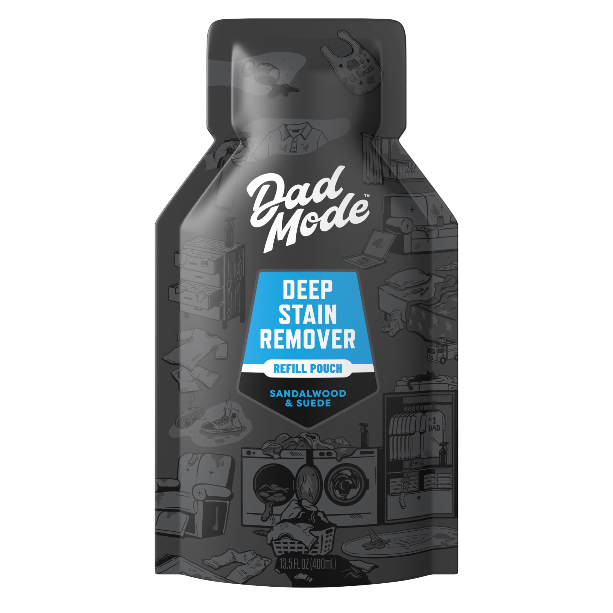 DadMode Deep Stain Remover Refill Pack, Laundry Stain Remover Spray, for Impossible Clothing Stains & Odors, 13.5 oz