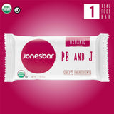 JONESBAR USDA Organic Fruit & Nut Bar, Non-GMO, Kosher, Vegan, Gluten Free, Simple Snack (Peanut Butter and Jelly, 1 Bar (Pack of 1))