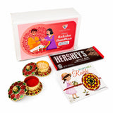 LOVENSPIRE Designer Mandala Seed Rakhi Gift Hamper for Brother - Includes Plantable Rakhi Bracelet, Haldi Kumkum Holder, Chocolates, Roli Chawal