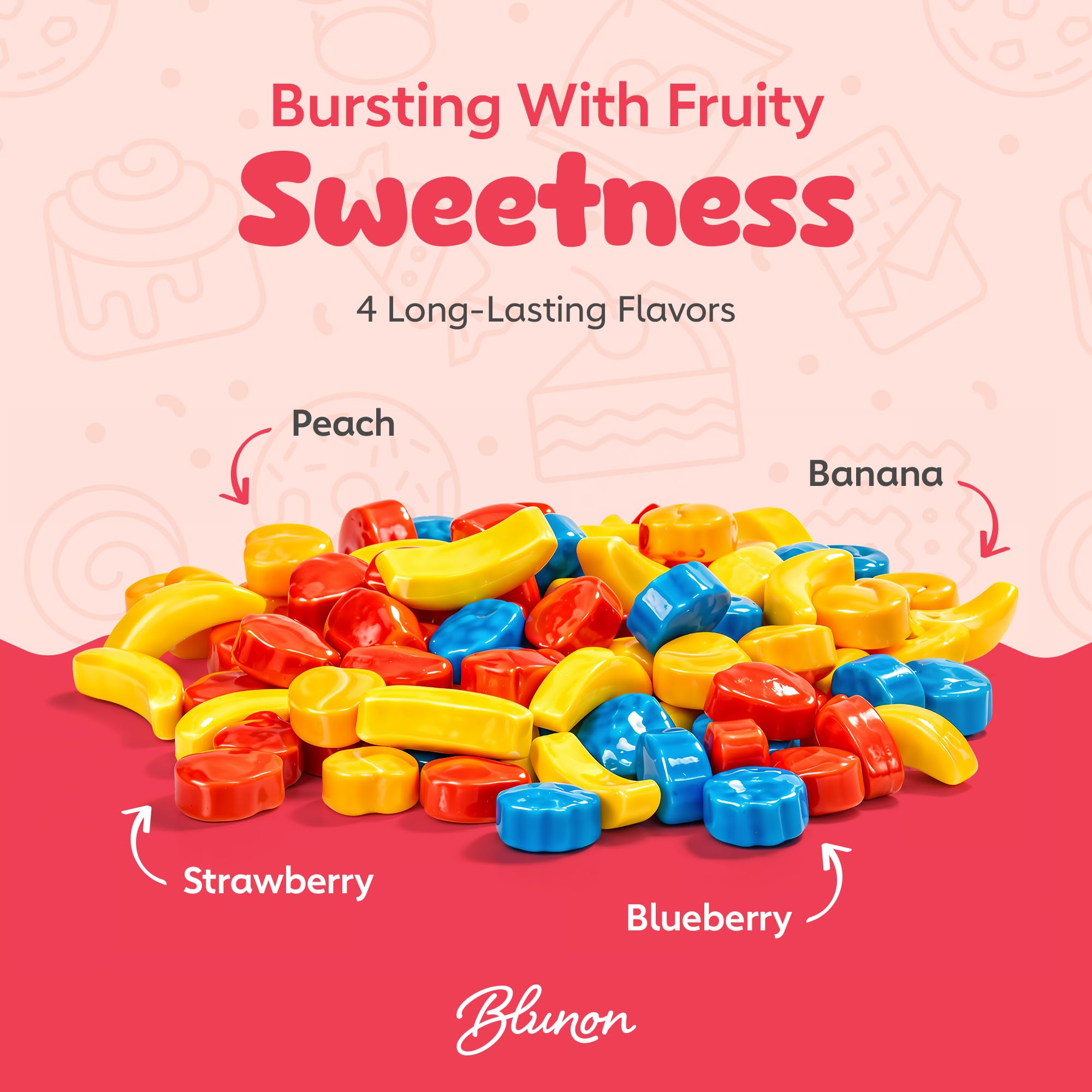 Fruit Shaped Hard Candy - 3 Pounds Bulk - Kids Candies Nostalgic - Gumball Machine Refills Candy Bar - 2000 Pieces