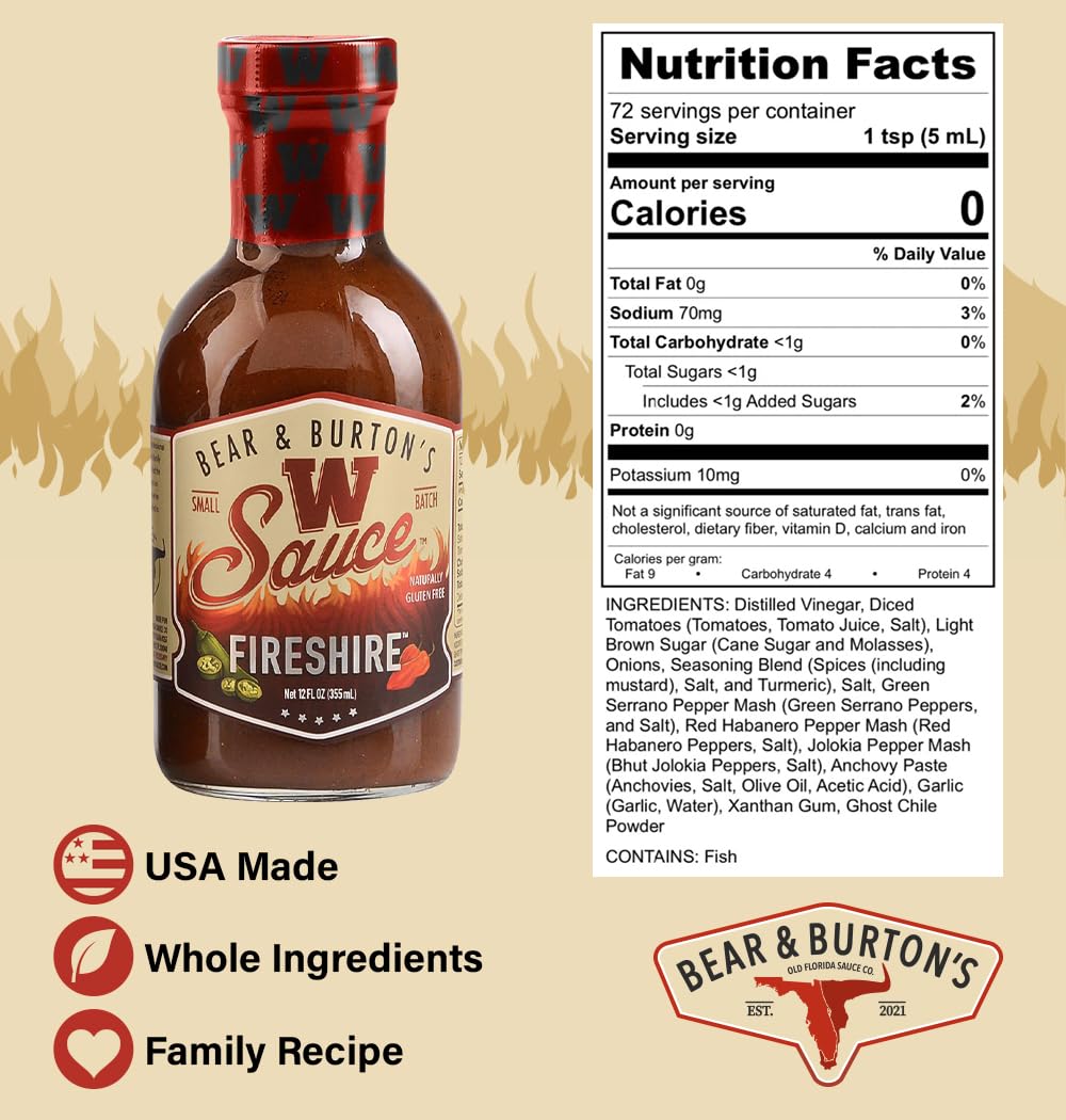 Bear & Burton's W Sauce, 64oz Jug (Fireshire)