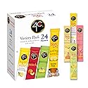 4C Powder Drink Mix Packets, Iced Tea Variety 1 Pack, 24 Count, Singles Stix On the Go, Refreshing Sugar Free Water Flavorings