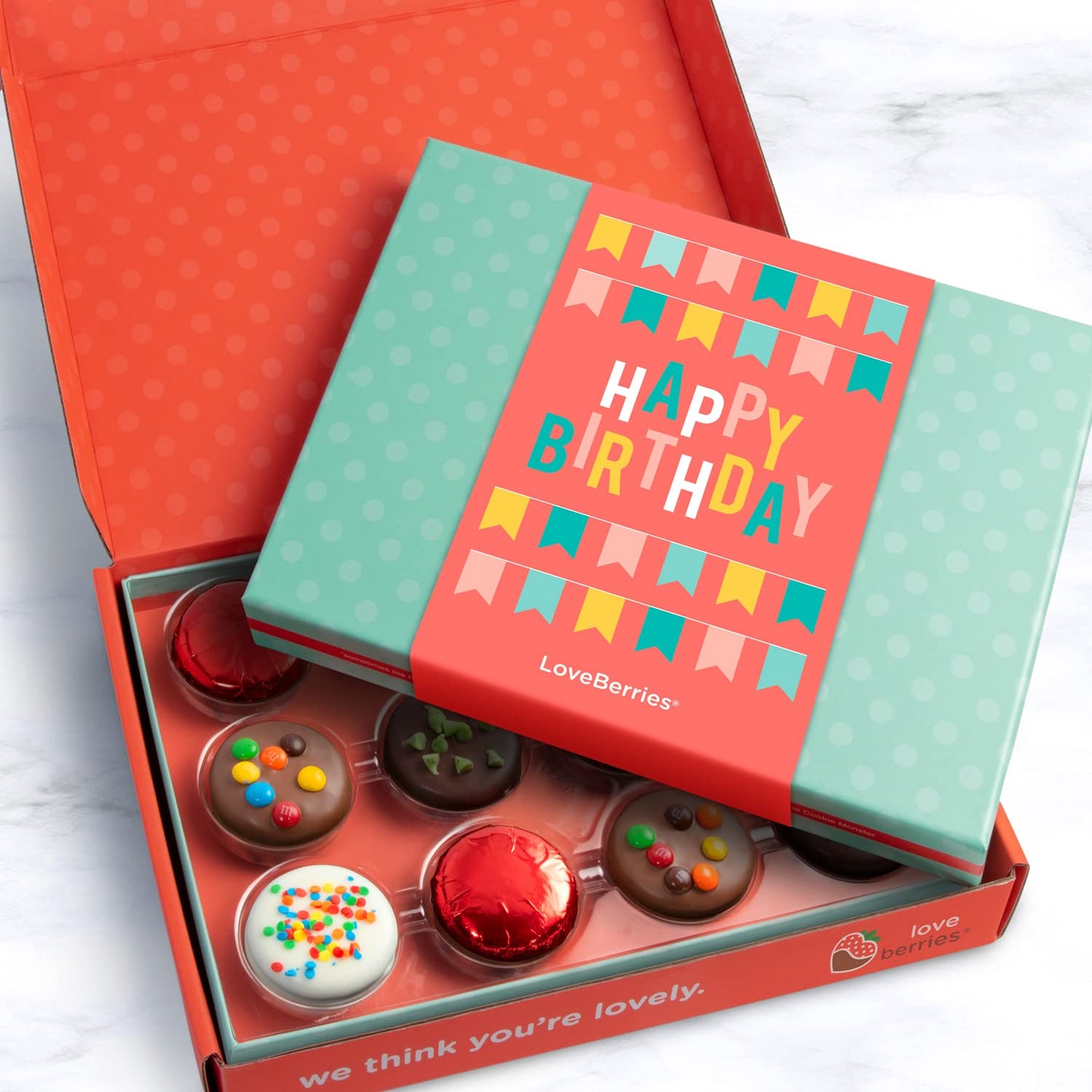 A Gift Inside Birthday Deluxe Chocolate Covered Sandwich Cookies Gift Box
