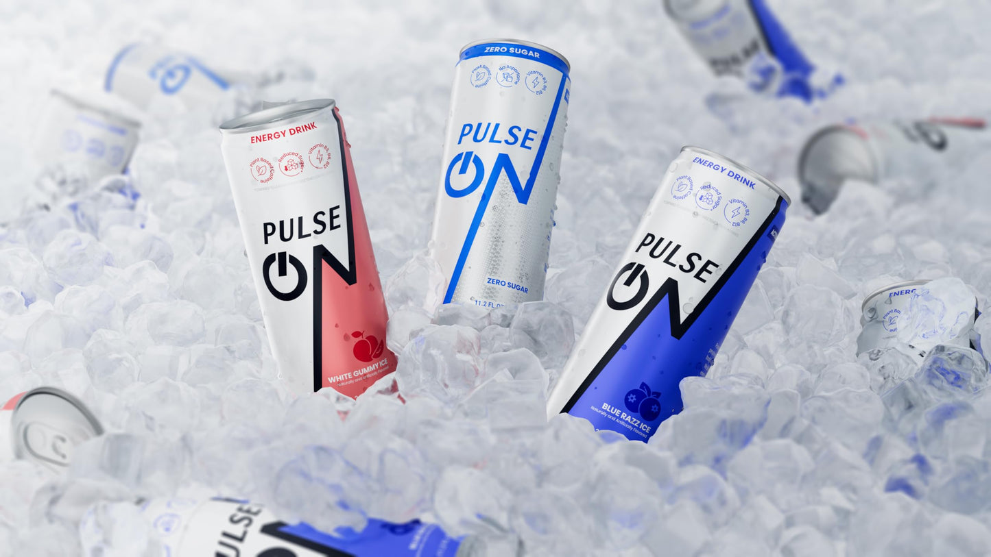 PulseOn Energy Drink- 200mg Natural Caffeine, Taurine and Vitamin B (6 Pack, Mix Flavor)