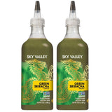 Sky Valley Green Sriracha Sauce - Spicy Green Sriracha Hot Sauce, Lime, Jalapeno Pepper, Cilantro, Plant Based, Vegan - 17.25 Oz Each, (Pack of 2)