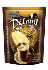 De'Long ( Delong ) 4 in 1 Premium Durian Coffee - Real Durian and Best Coffee from Thailand (20 grams x 10 sachets) Aroma Thai taste