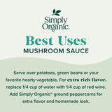 Simply Organic Mushroom Sauce Mix, 0.85 Ounce Packet, Make Classic Creamy Vegetarian Mushroom Gravy Sauce, Kosher