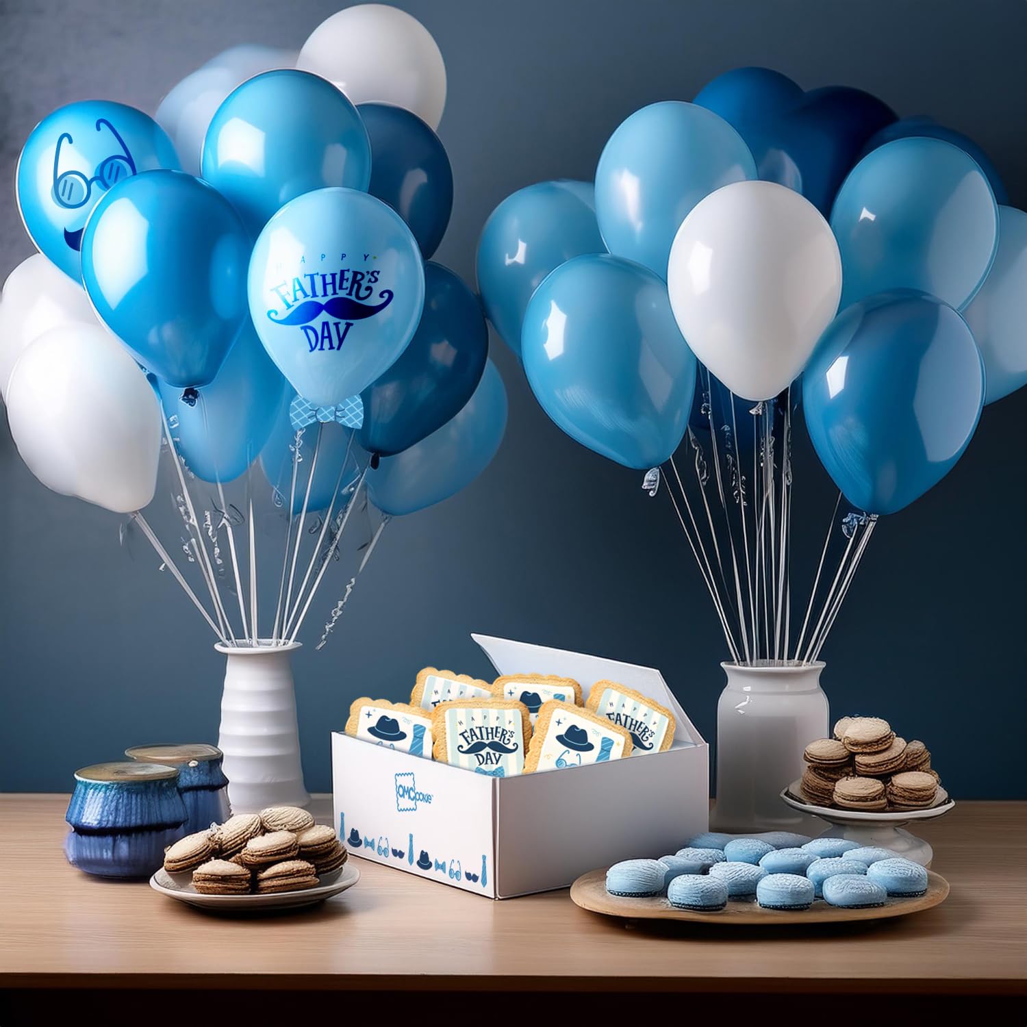 Fathers Day Cookies 12 Pack Party Favors Decorated | INDIVIDUALLY WRAPPED Sugar Cookies | Gift Basket Peanut & Nut Free Bulk