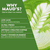 Maud's Instant Matcha Latte Mix, Flavored Drink Mix 10 Servings, 100% Gourmet Blended Tea Leaves, Hot Or Iced Matcha Latte - Just Add Water