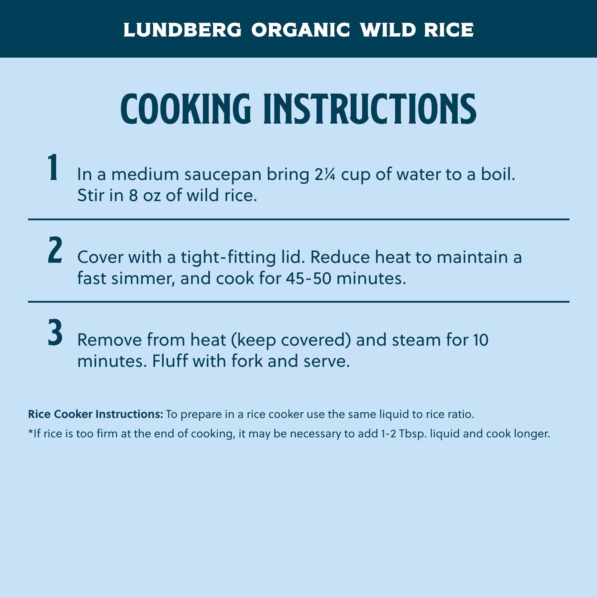 Lundberg Family Farms - Organic Wild Rice, Pantry Staple, Great for Cooking, Long Grain, Firm Texture, Nutty Flavor, Rich & Hearty, Whole Grain, Non-GMO, Gluten-Free, Vegan, Kosher (25 lb)