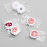 Big Dot of Happiness Baptism Pink Elegant Cross - Girl Religious Party Round Candy Sticker Favors - Labels Fit Chocolate Candy (1 Sheet of 108)