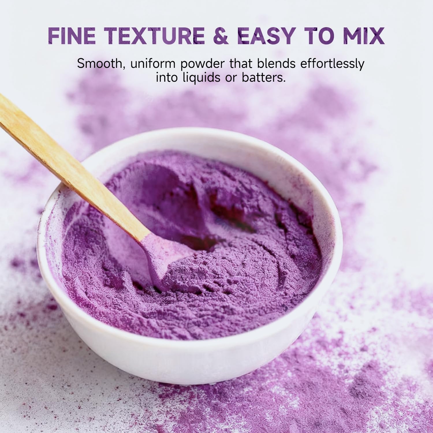 Soeos Purple Sweet Potato Powder, 8oz (227g) - 100% Natural, Vibrant for Smoothies, Baking & Cooking, Resealable Bag for Freshness