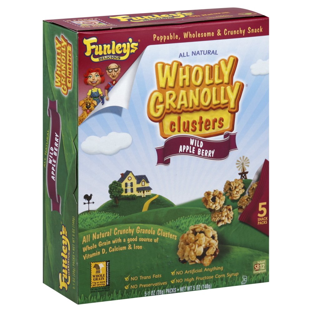 Funleys Delicious B78936 Funleys Wholly Granolly Clusters Wild Apple Berry -6x5ct