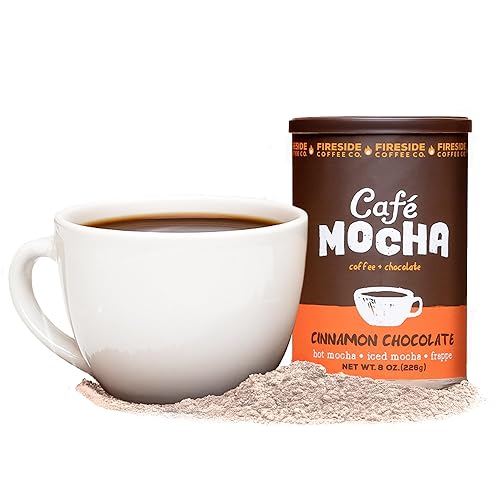 Fireside Coffee Cinnamon Chocolate Cafe Mocha - Instant Coffee Chocolate Blend - Premium Caffeinated Drink Mix for Hot, Iced, Milkshake, and Mocha