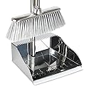 GLOHOO Indoor Soft Bristles Broom and Dustpan Angle Sweeping Dustpan and Broom with Long Handle for Kitchen Hardwood Floor Cleaning