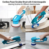 RICHOOSE Cordless Electric Spin Scrubber with 6 Brush Heads & 2 Rechargeable Batteries, Power Scrubber for Shower Tile Grout Tub Bathroom Cleaning
