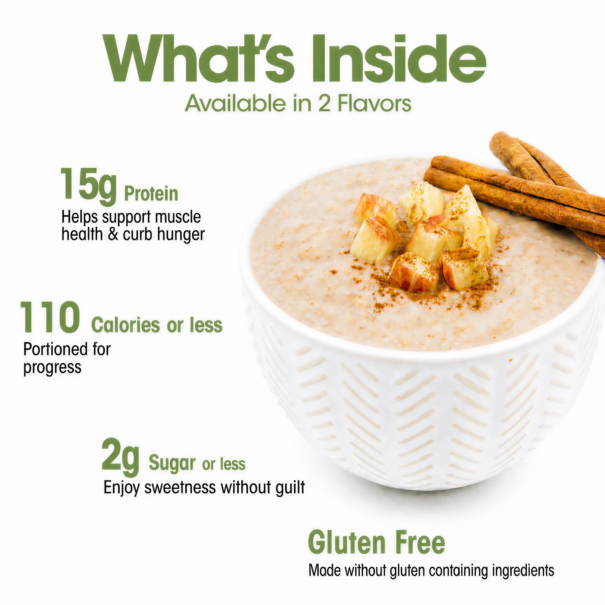 BariWise Instant Protein Oatmeal, Apples & Cinnamon - Low Fat & Gluten Free (7ct)
