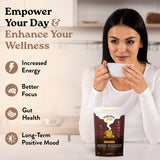 Dodjivi Organic Mushroom Coffee Instant Packets, Arabica Coffee Powder with Reishi mushroom, Lion's mane, Chaga,Turkey Tail for Better Focus, Energy