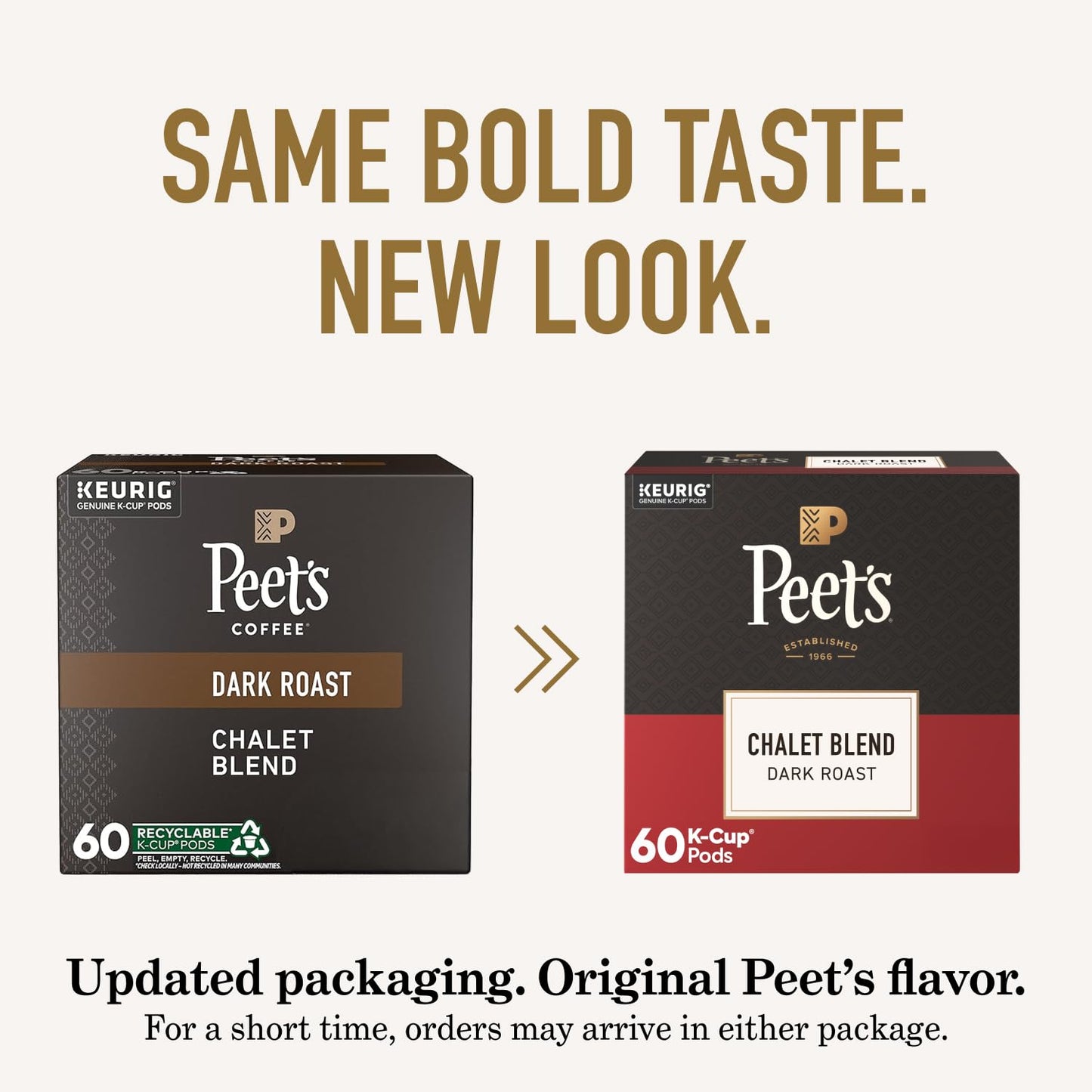 Peet's Coffee, Dark Roast Keurig K-Cup Pods, 100% Arabica Coffee - Chalet Blend 60 Count (1 Box of 60 K-Cup Pods)