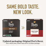 Peet's Coffee, Dark Roast Keurig K-Cup Pods, 100% Arabica Coffee - Chalet Blend 60 Count (1 Box of 60 K-Cup Pods)