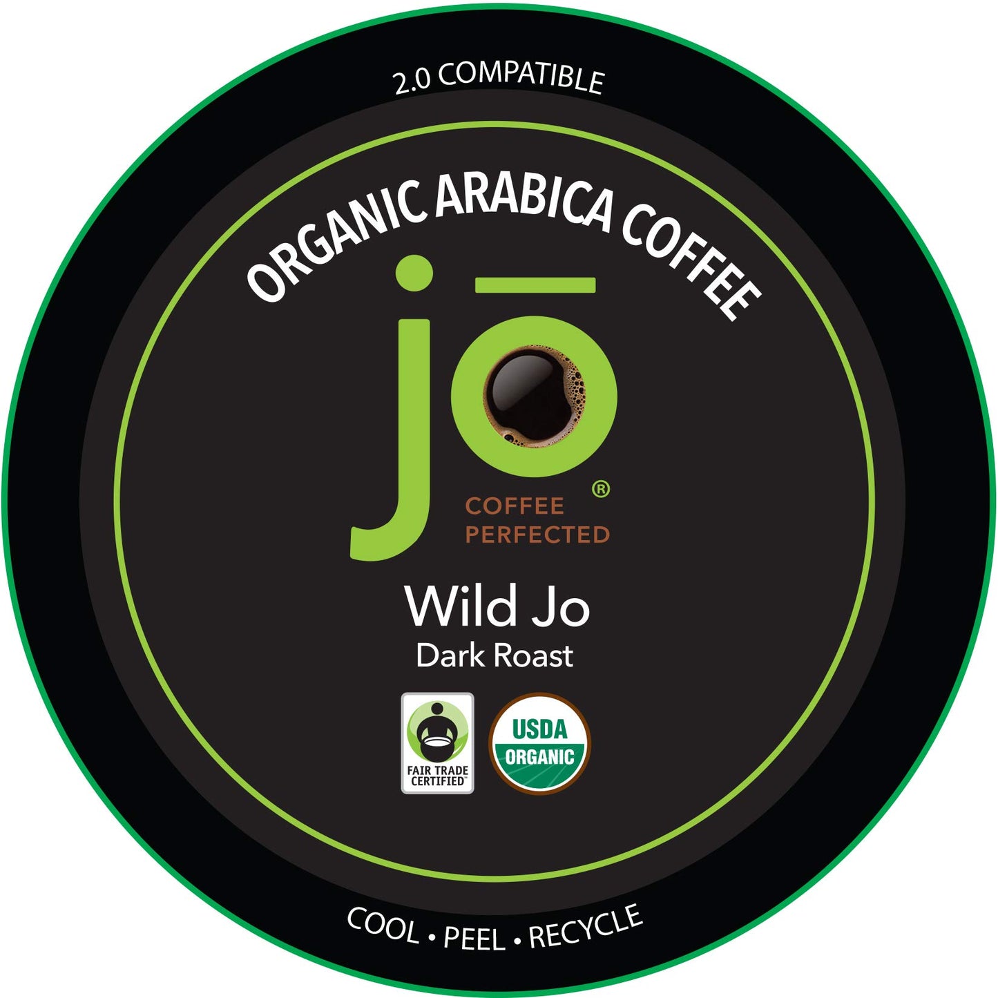 WILD JO: 24 Cups Dark French Roast Organic Coffee for Keurig K-Cup Compatible Brewers, Fresh Seal Single Serve Cups, Bold Strong Rich Wicked Good
