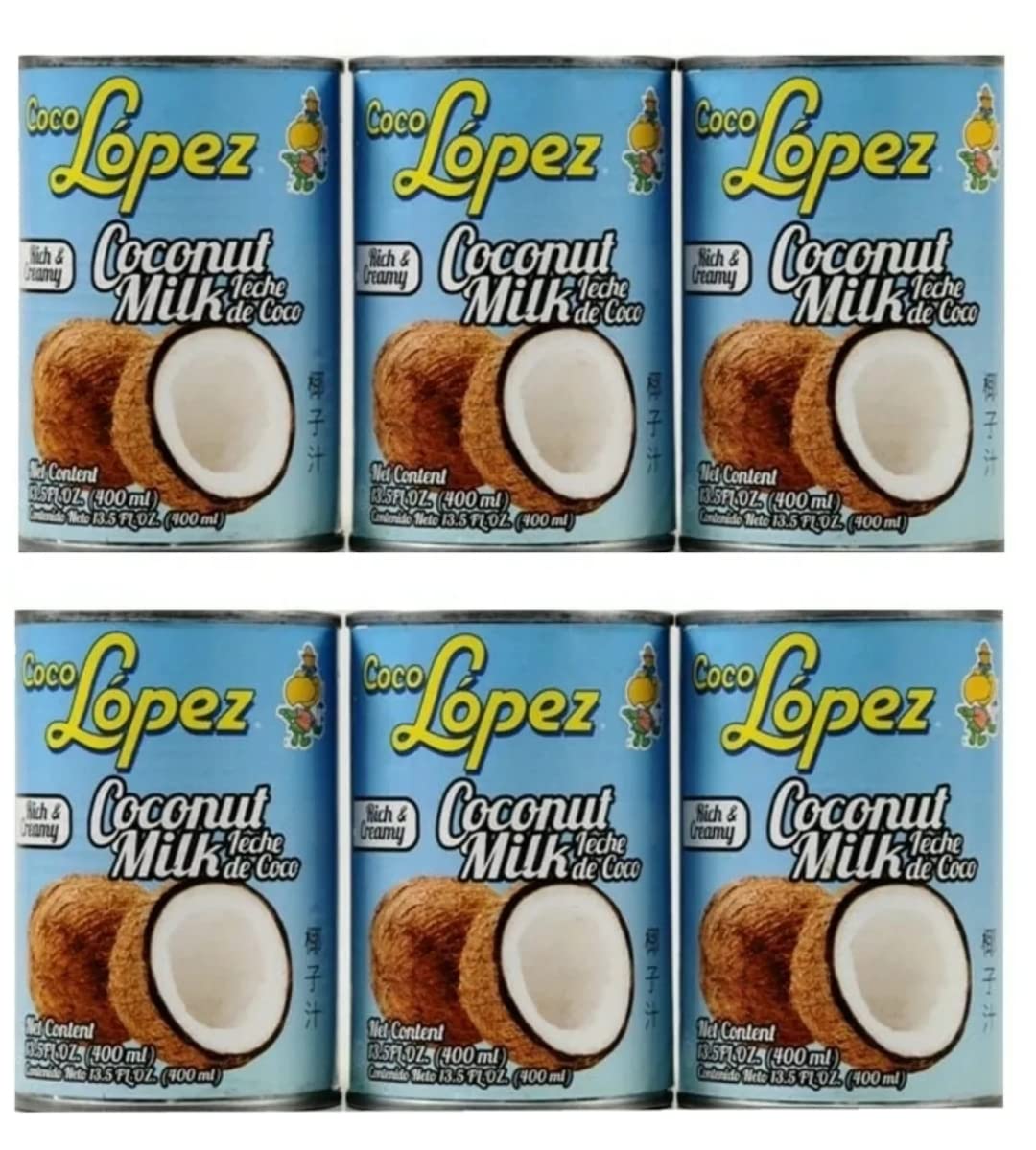 Coco Lopez coconut milk 6 cans 13.5 onz