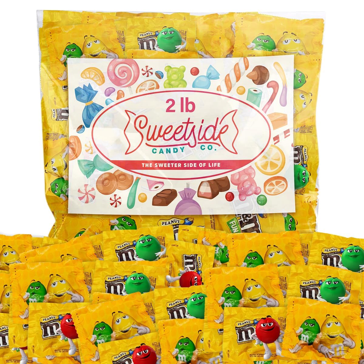M&M Bulk Candy Bags 2Lbs - Milk Chocolate Peanut Butter Peanuts for Party Bags - Peanut Butter Ideal for Holidays, Parties, Bulk Candy Individually