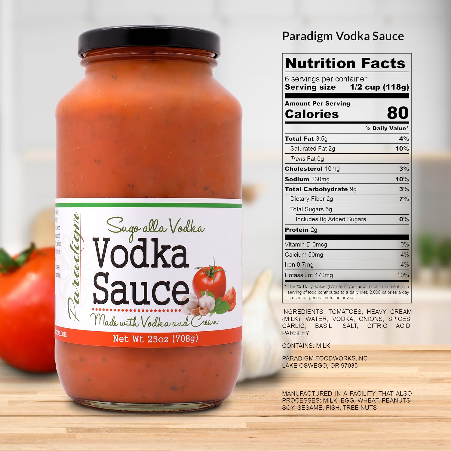 Paradigm Foodworks Vodka Sauce, 25 Ounce