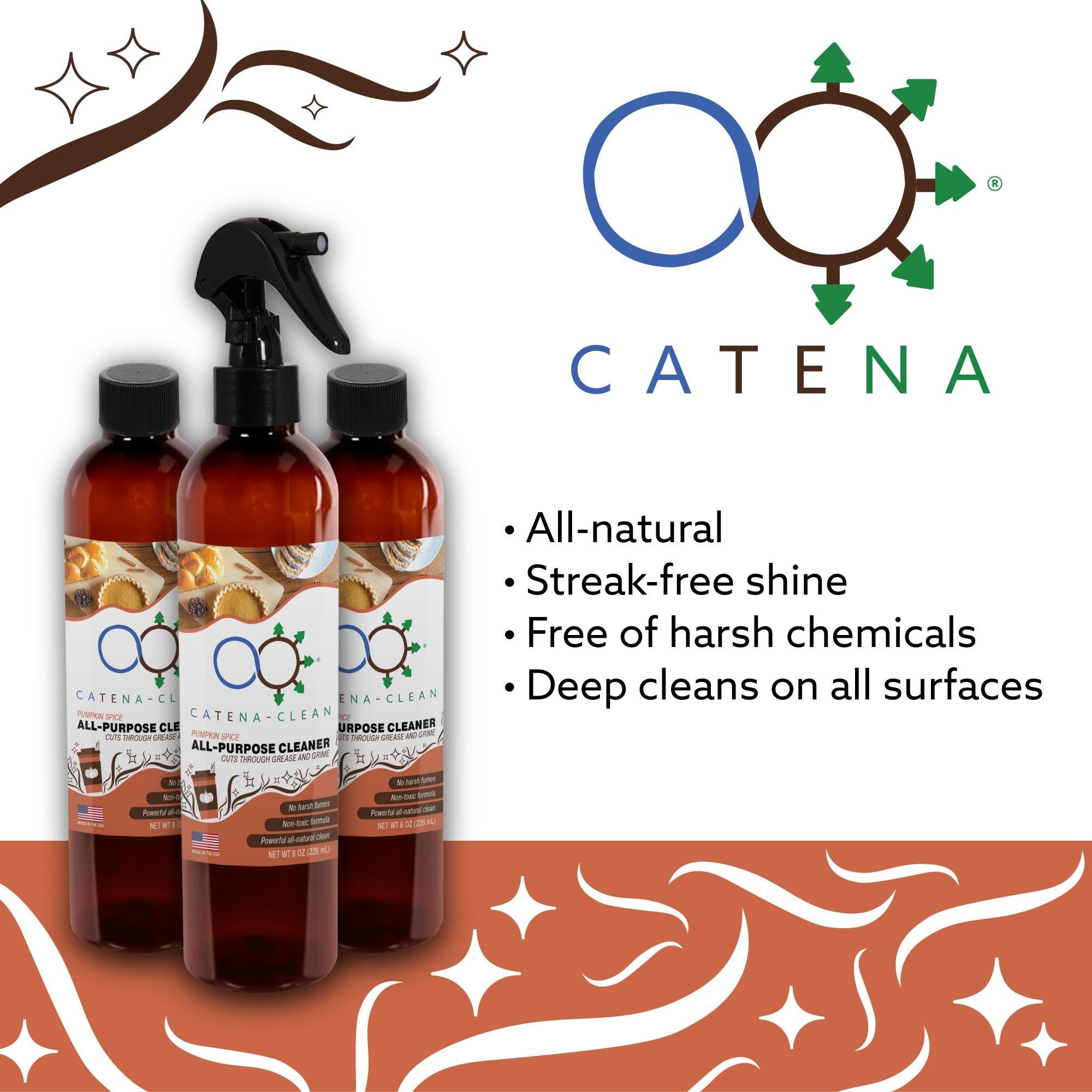 Natural Pumpkin Spice Bathroom Cleaner (Pack of 6, 8 fl. oz each, 48 fl. oz total) - Fast Acting, All Purpose Spray for Toilet, Shower, Tile, & Sink
