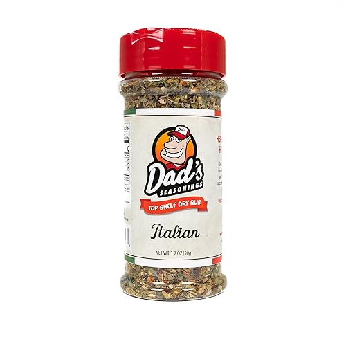Dad’s Seasonings Italian Rub & Seasoning, All-in-One Herb Seasoning with Garlic, Pepper, and Bold Spices - Great for Pasta, Pizza, Meat, Grilling