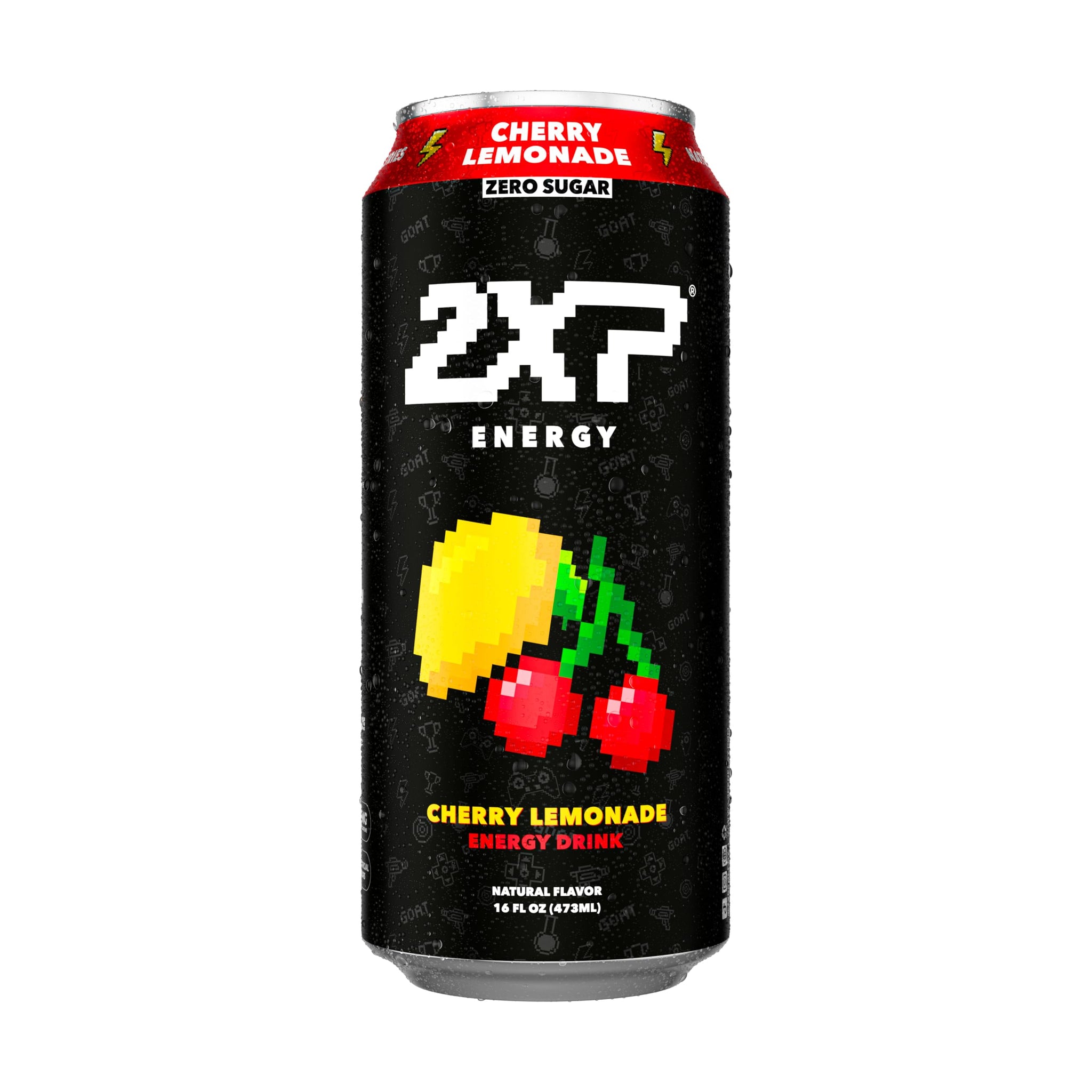 2XP Energy Drink | 2x Energy & Endurance | Alpha -GPC, L-Tyrosine, 200mg Natural Caffeine | 0 Sugar or Artificial Colors | 16oz, 12-Pack (Cherry