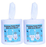 Potty Training Toilet Paper 8 inch x 8 inch sheets for Toddlers and Small Children (2 Pack)