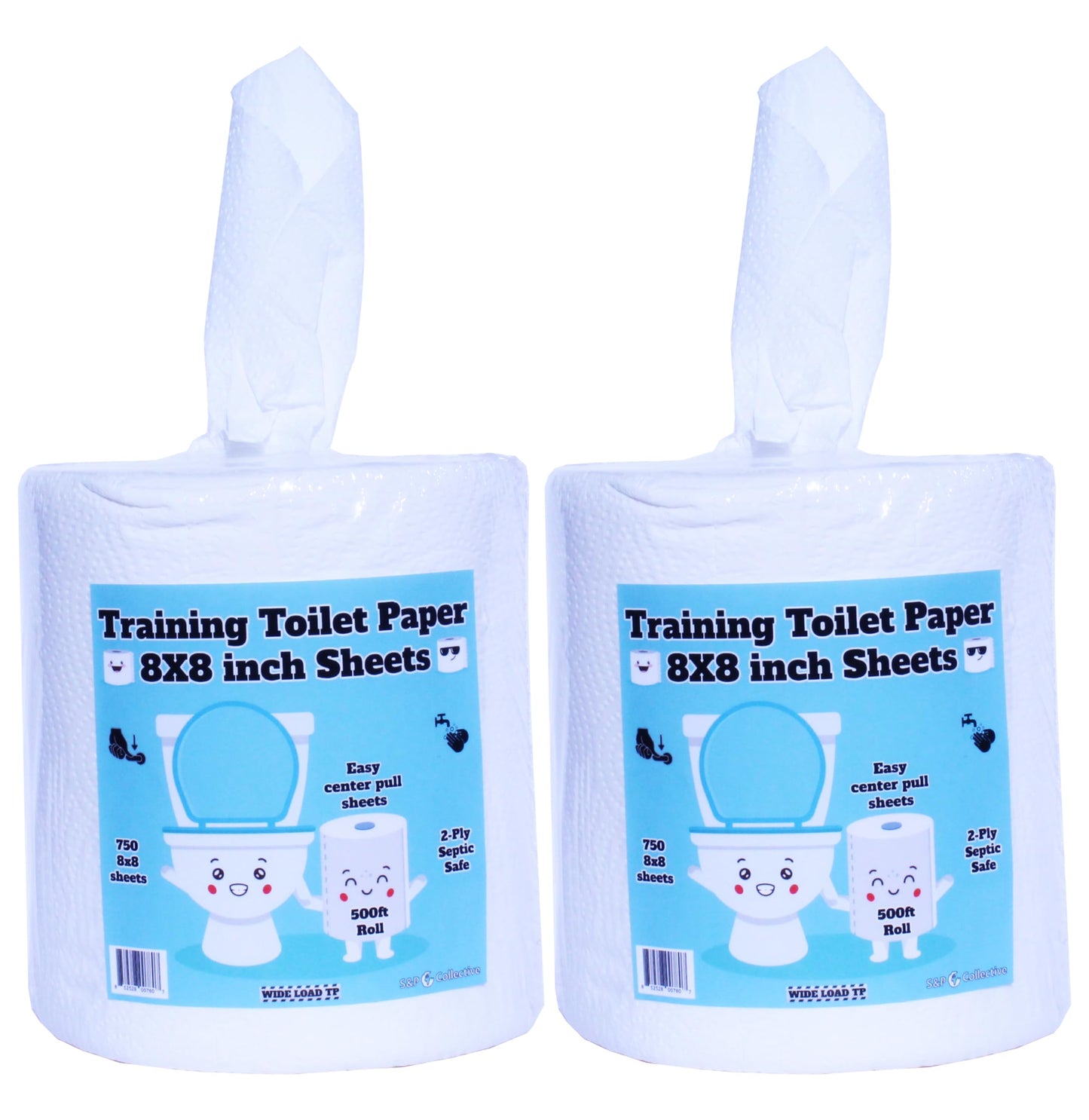 Potty Training Toilet Paper 8 inch x 8 inch sheets for Toddlers and Small Children (2 Pack)