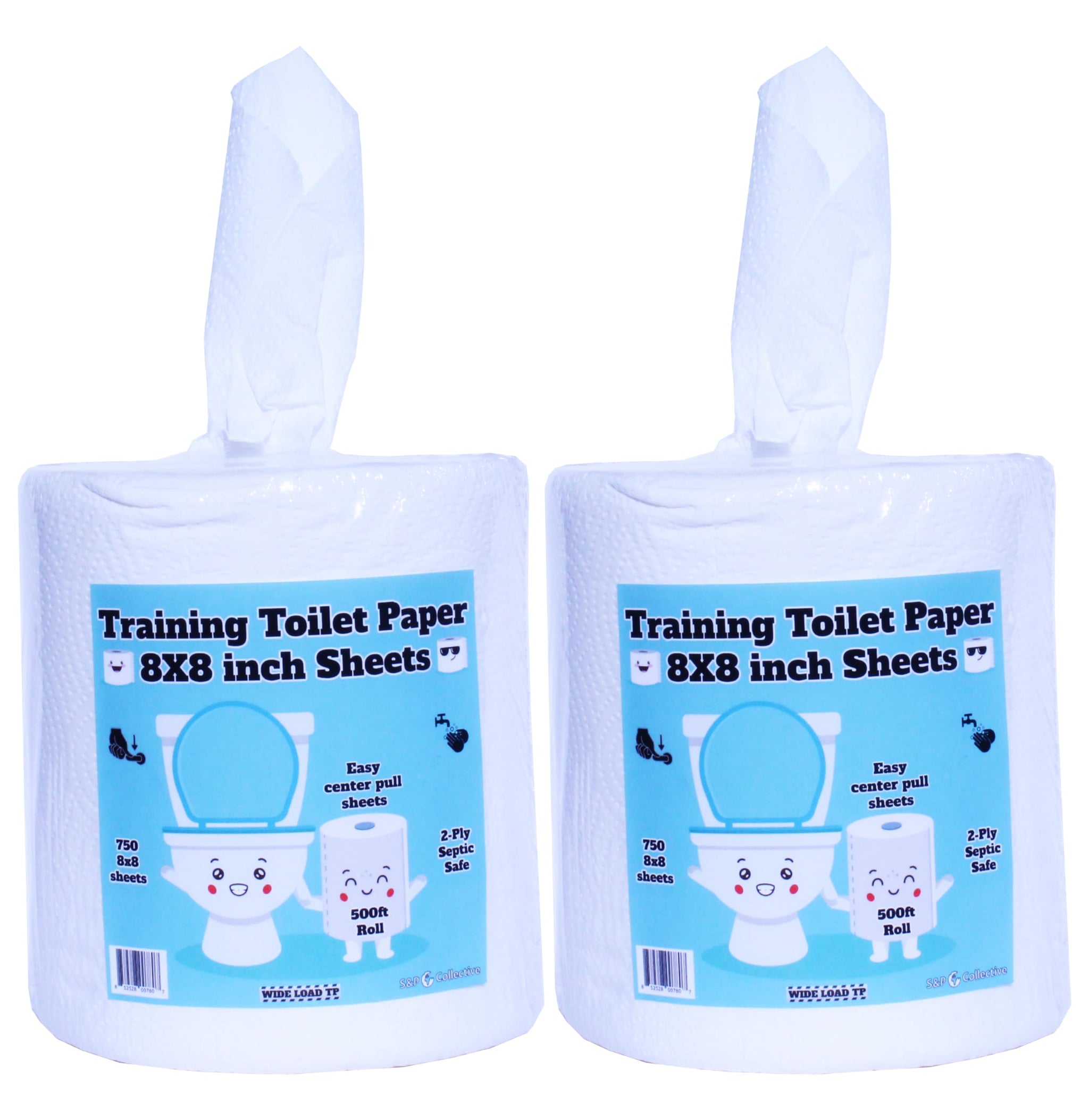 Potty Training Toilet Paper 8 inch x 8 inch sheets for Toddlers and Small Children (2 Pack)