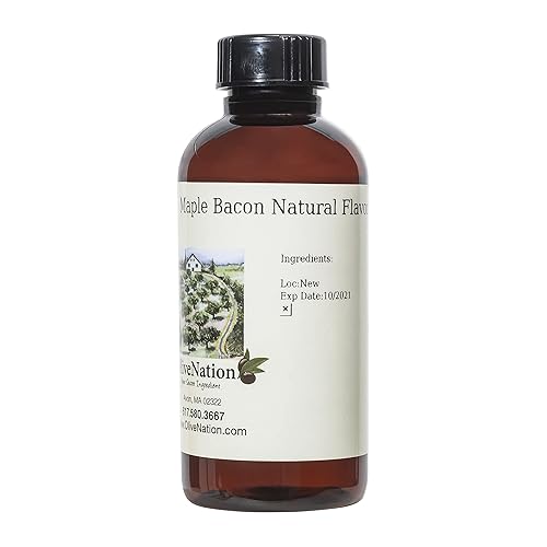 OliveNation Maple Bacon Extract from Natural Flavors, Water Soluble Liquid Flavoring, Vegan-Friendly Meaty Taste, Non-GMO, Gluten Free, Kosher, Vegan