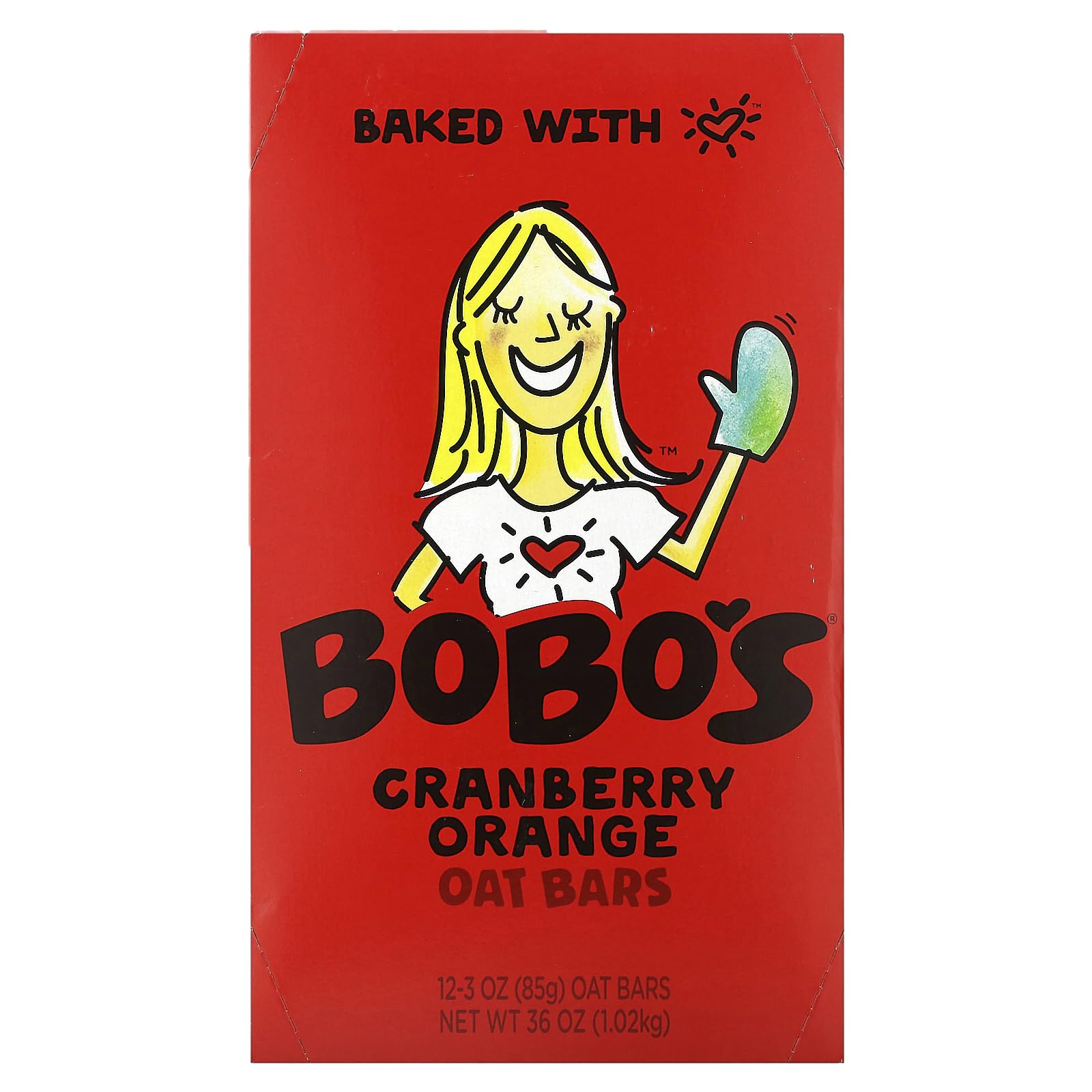 BOBOS OAT BARS Cranberry Orange Oat Bar 12 Count, 3 OZ