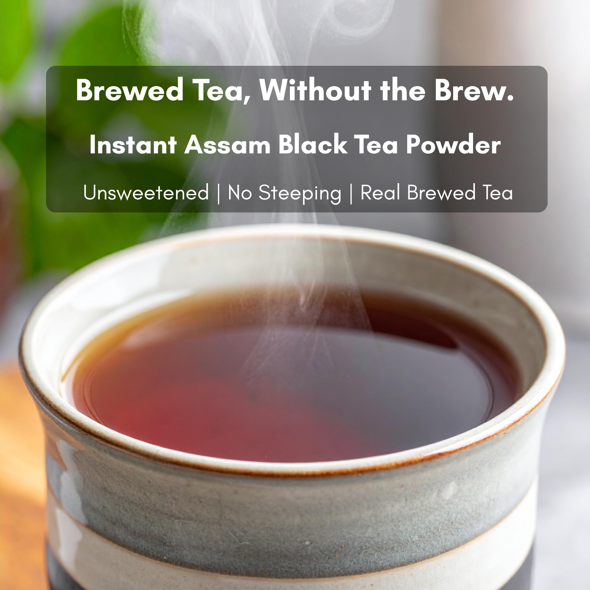 Civilized Coffee Instant Assam Black Tea Powder - For Hot Tea, Iced Tea & Baking, 8 oz Jars (Pack of 3)
