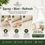 NOYATECH Travel size Couch Cleaner and Stain Remover. For sofas, car upholstery, carpets, rugs, mattresses, dining chairs, all Fabrics. Safe, for kids