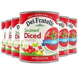 Dei Fratelli Seasoned Diced Tomatoes (28 oz. Cans, 6 pack) - Vine-Ripened - Non GMO, Gluten-Free