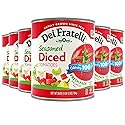 Dei Fratelli Seasoned Diced Tomatoes (28 oz. Cans, 6 pack) - Vine-Ripened - Non GMO, Gluten-Free
