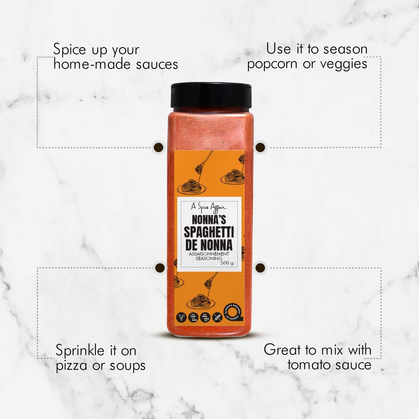 A Spice Affair Nonna’s Spaghetti Seasoning | Classic Italian Herb & Tomato Pasta Blend | Perfect for Spaghetti, Pasta Sauces & Italian Cooking |